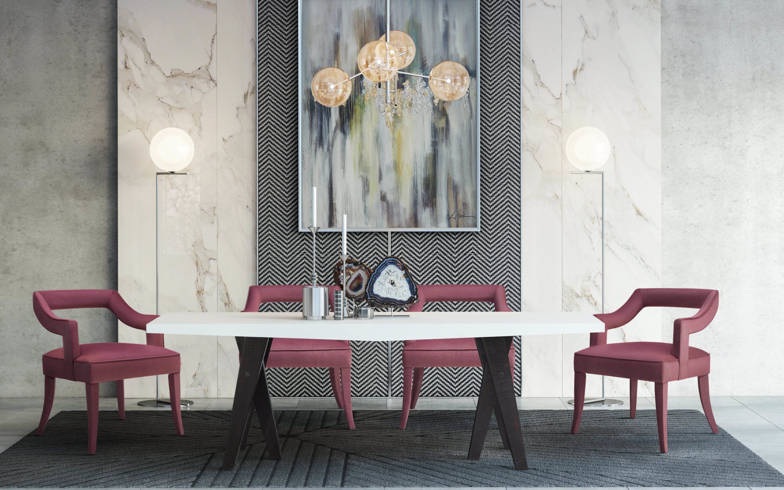 TIFFANY PINK SLUB VELVET CHAIR - Image 9