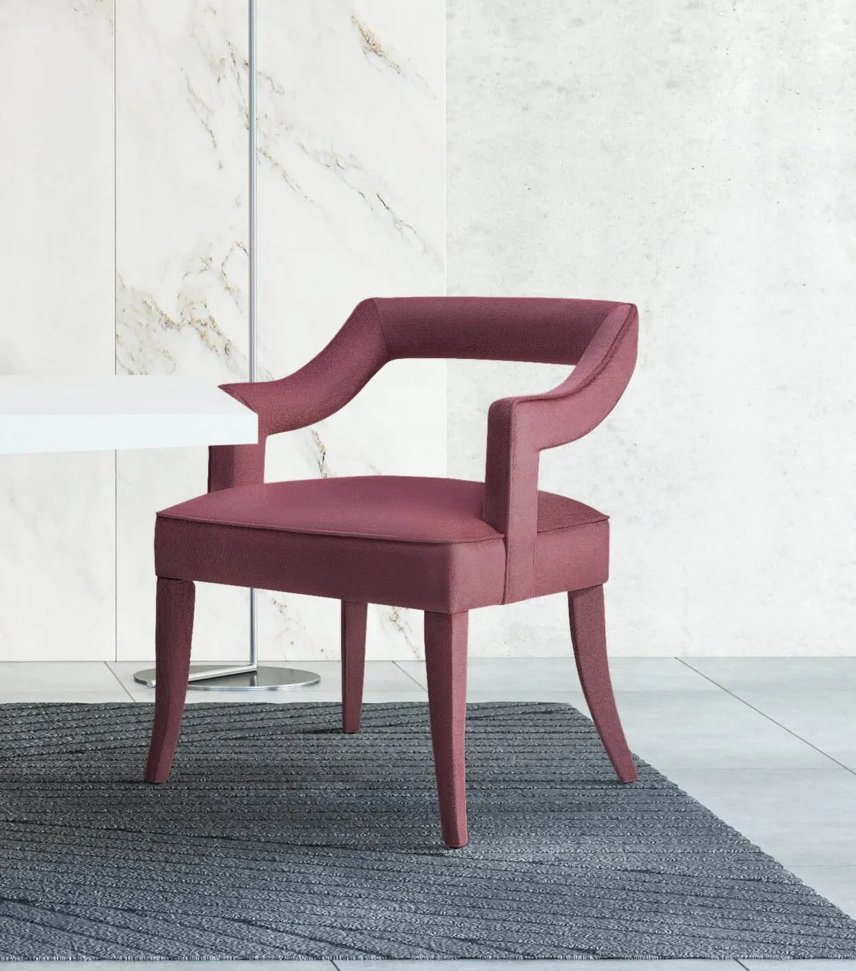 TIFFANY PINK SLUB VELVET CHAIR - Image 2