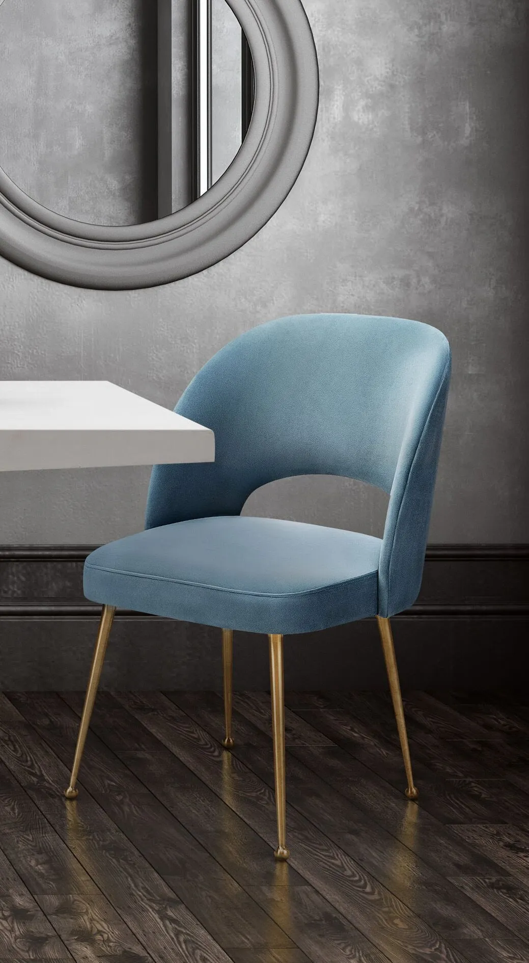 SWELL SEA BLUE VELVET CHAIR - Image 2