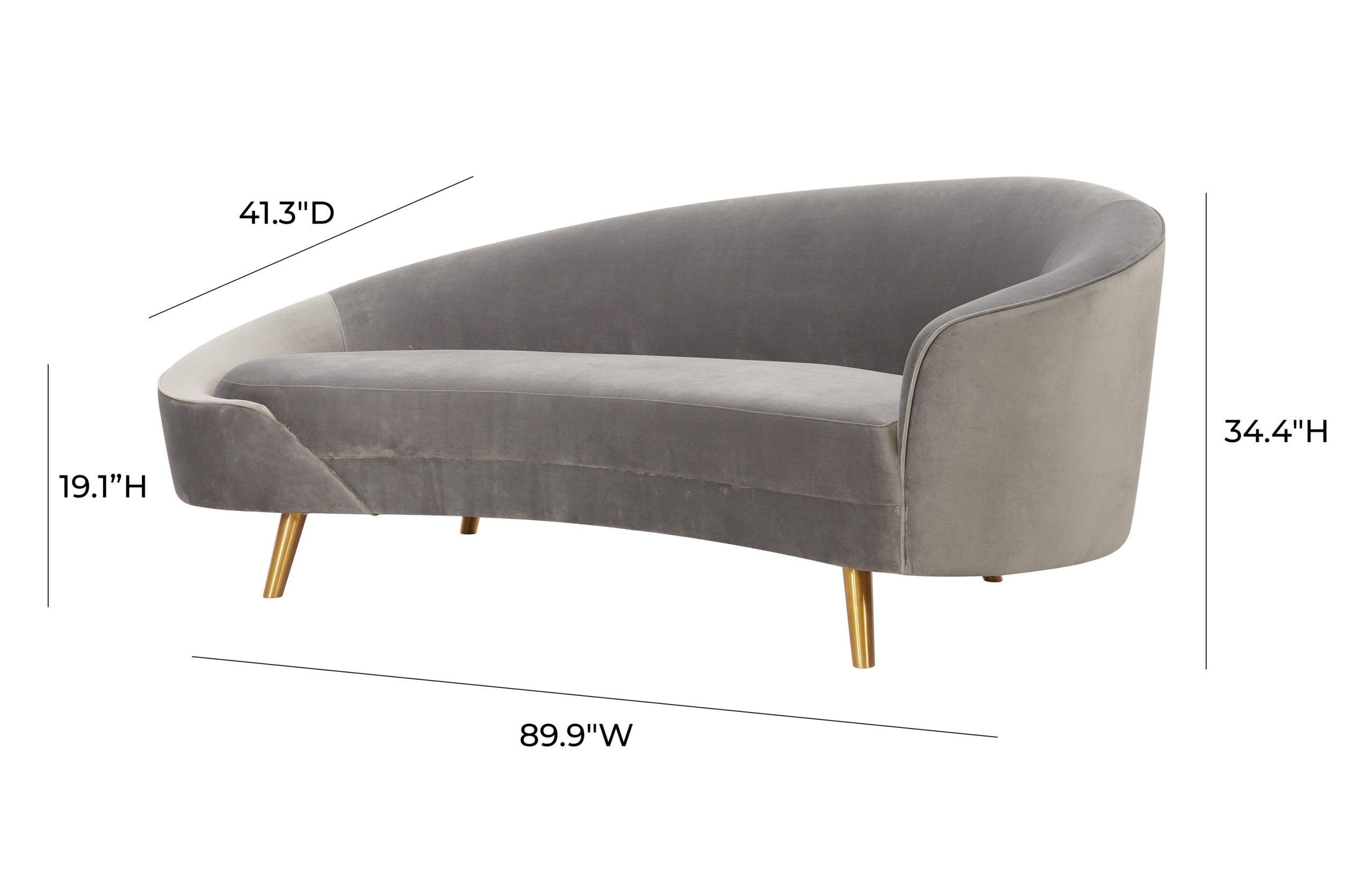 CLEOPATRA GREY VELVET SOFA - Image 6