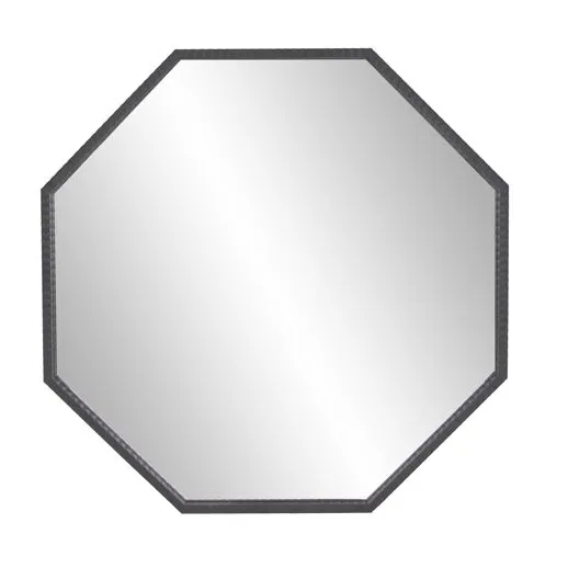 Industrial Iron Octagon Mirror