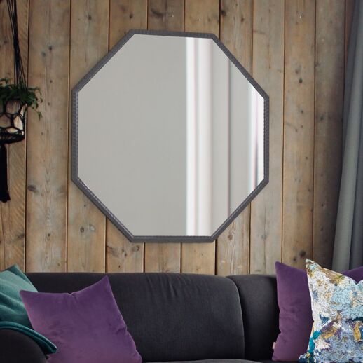 Industrial Iron Octagon Mirror