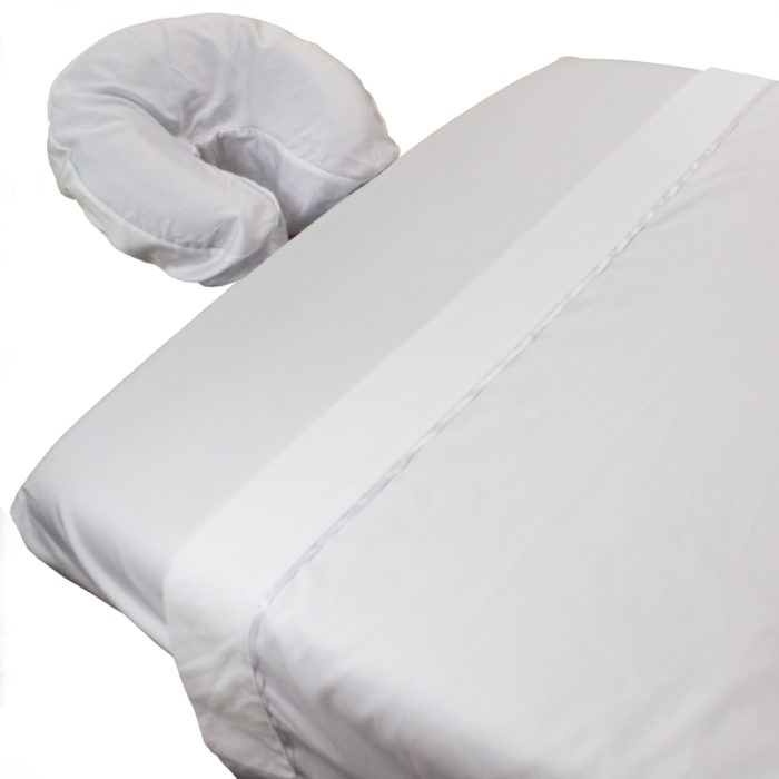Egyptian Cotton Percale Spa Sheet Set - Satin White