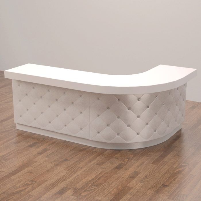 Diamond Tufted Curved Nail Bar, 3-Person