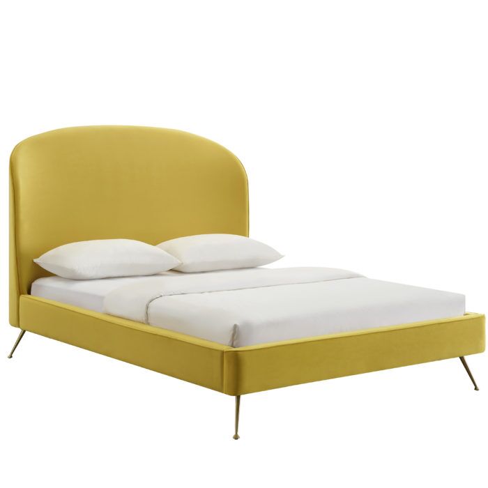 VIVI BURNT GOLD VELVET BED IN QUEEN