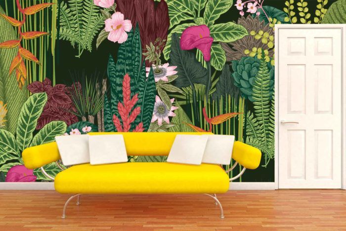 BotanicalTropicalLeavesJungle Wall Covering by Michele Pelafas