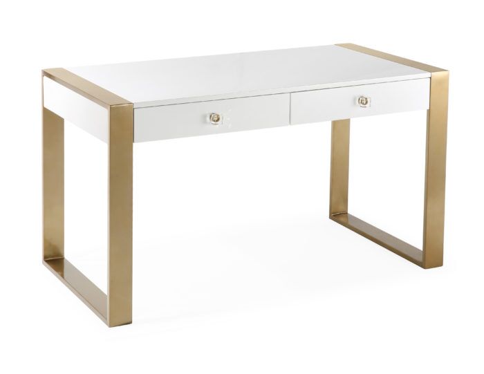 Kallie White Lacquer Desk