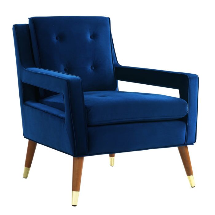 DRAPER NAVY VELVET CHAIR