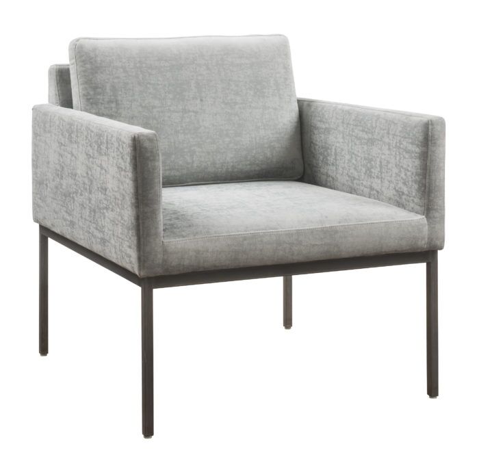 Textured Velvet Canton Grey Chair