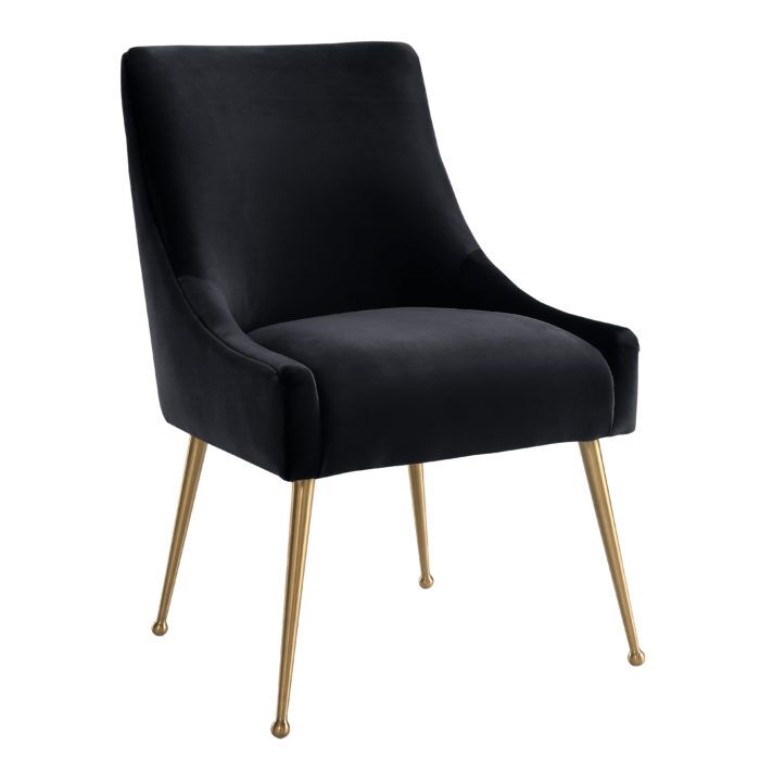 BEATRIX BLACK VELVET SIDE CHAIR