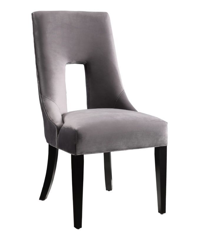 LIPSTICK GREY VELVET CHAIR