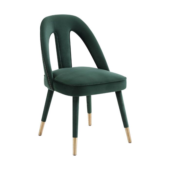 PETRA FOREST GREEN VELVET SIDE CHAIR