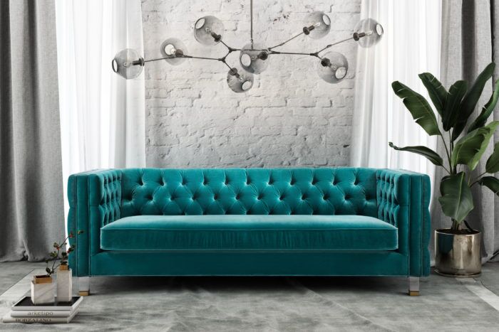RIMINI GREEN VELVET SOFA