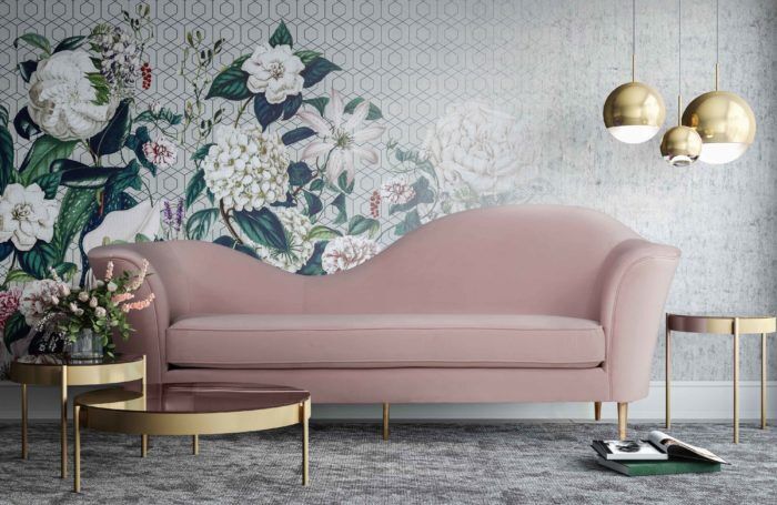PLATO BLUSH VELVET SOFA