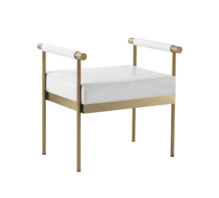 DIVA WHITE VEGAN LEATHER BENCH