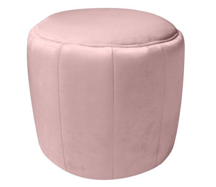 IVES BLUSH VELVET OTTOMAN