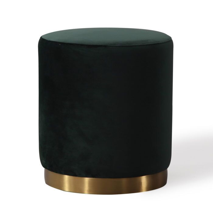 OPAL GREEN VELVET  OTTOMAN