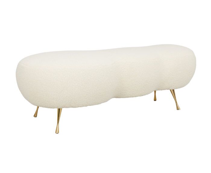 WELSH FAUX SHEARLING BENCH