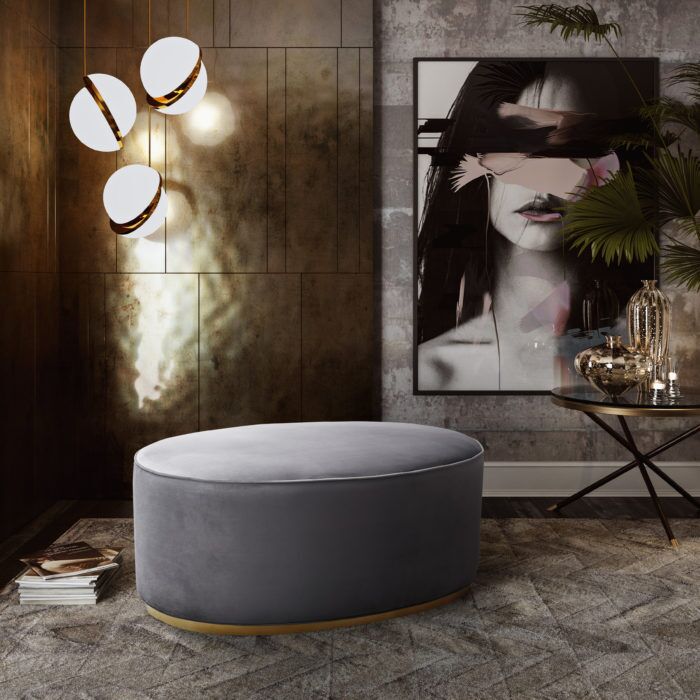 SCARLETT GREY OTTOMAN