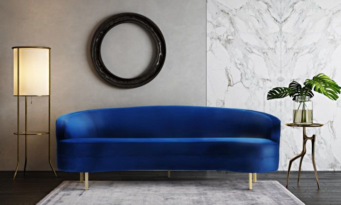 BAILA NAVY VELVET SOFA