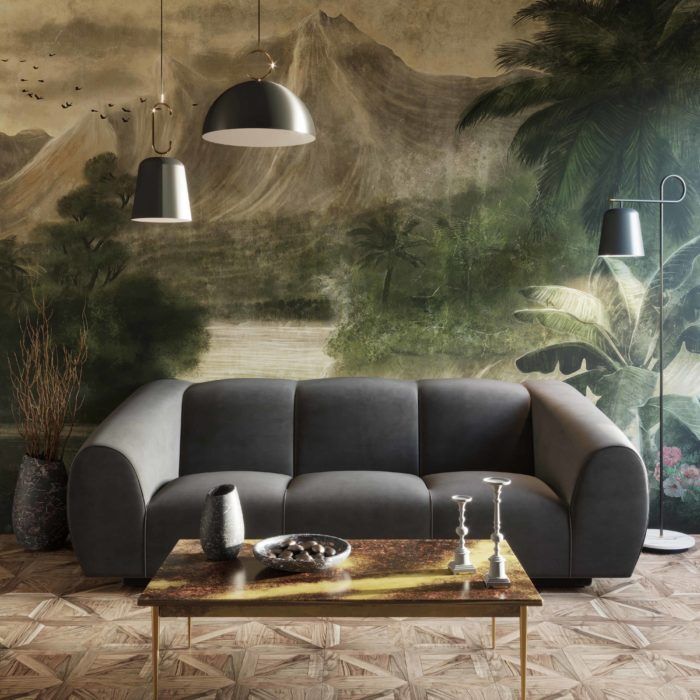 EMMET GREY VELVET SOFA