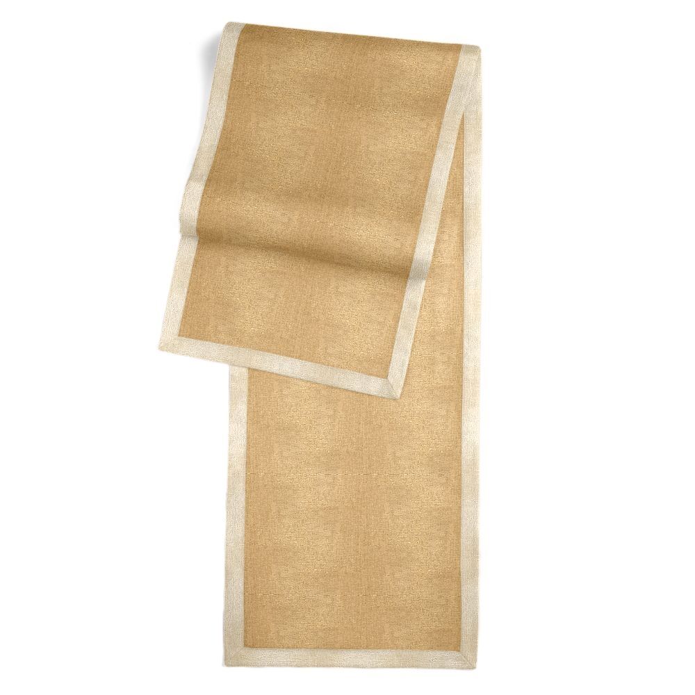 Spa Table Saddle - Metallic Linen Gilt