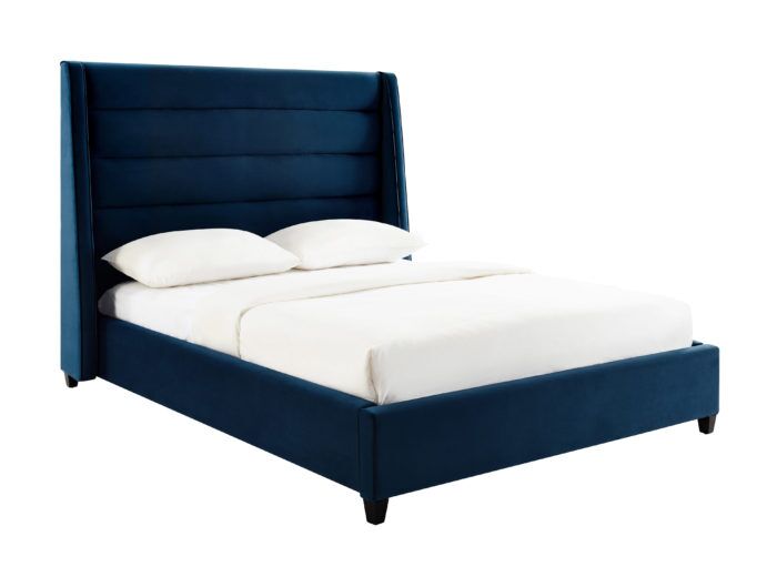 KOAH NAVY VELVET BED IN QUEEN