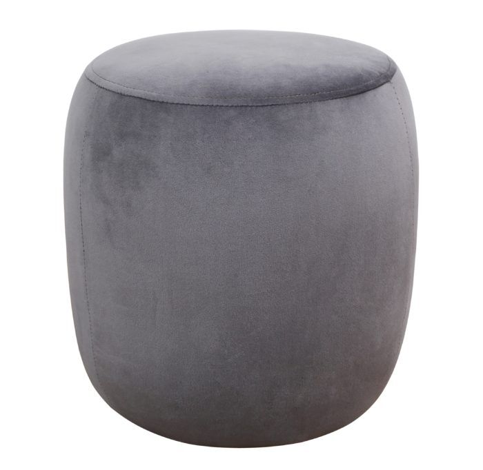 WILLOW GREY VELVET OTTOMAN