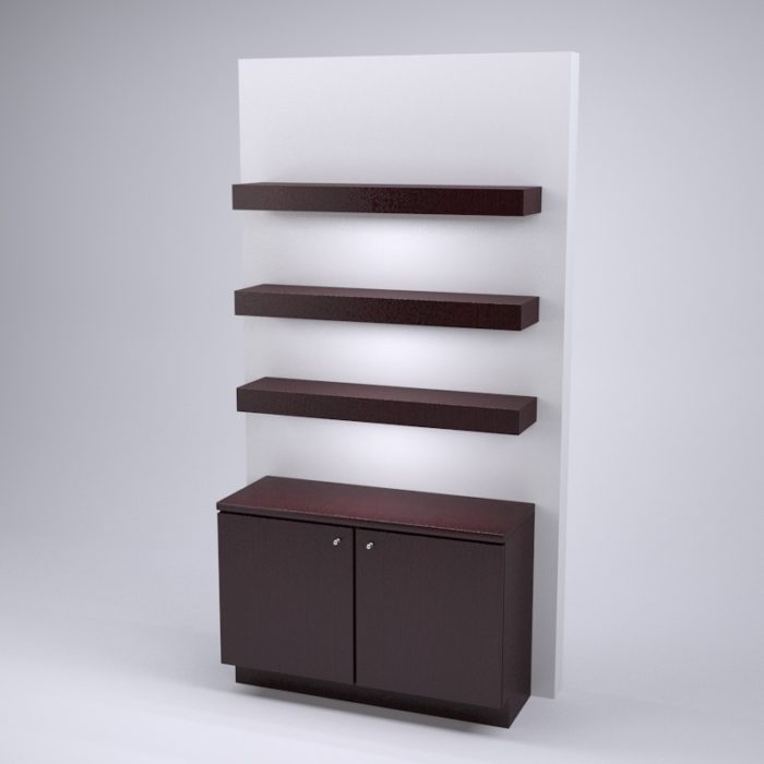 Lit Shelf Wall Display with Storage, 2-Tone