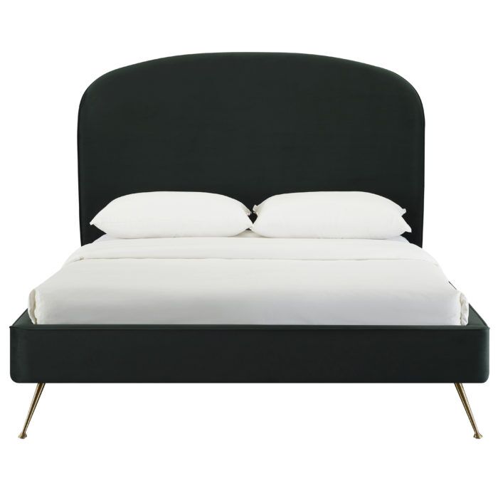 VIVI FOREST GREEN VELVET BED IN QUEEN
