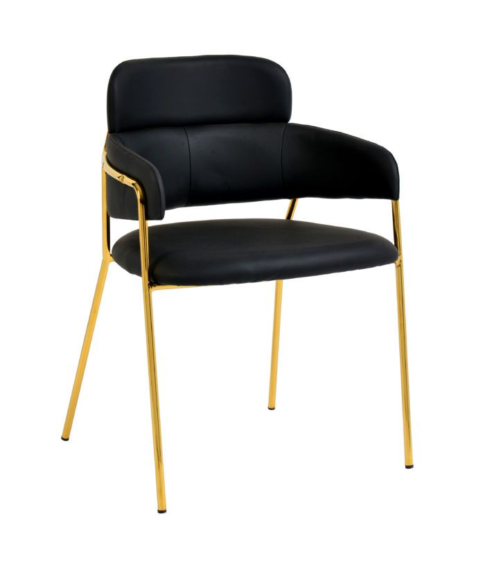 KARL BLACK VEGAN LEATHER CHAIR  (SET OF 2)
