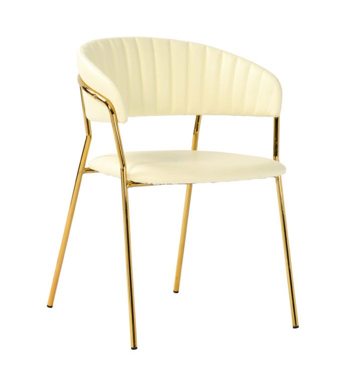 PADMA CREAM VEGAN LEATHER CHAIR   (SET OF 2)