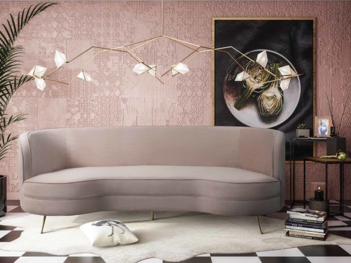 FLARE BLUSH VELVET SOFA