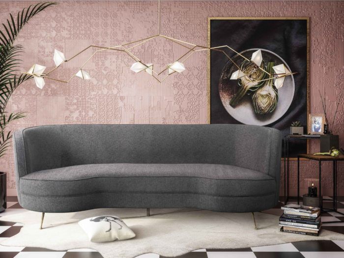 FLARE GREY TWEED VELVET SOFA