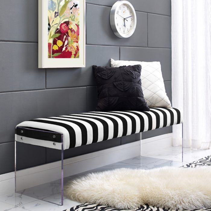 ENVY PARIS VELVET/ACRYLIC BENCH