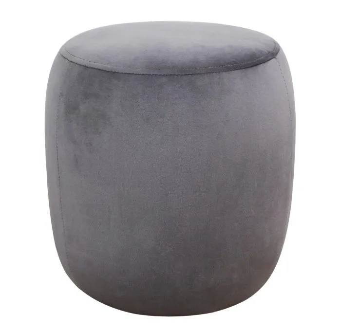 WILLOW GREY VELVET OTTOMAN