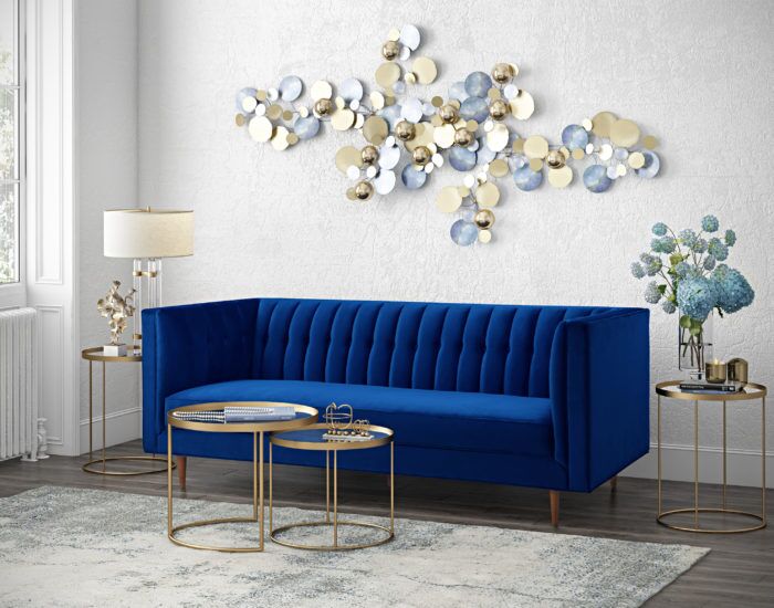 SEBASTIAN NAVY VELVET SOFA