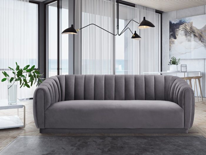 ARNO GREY VELVET SOFA