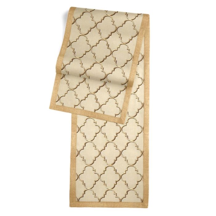 Spa Table Saddle - Fancy Fretwork Gold