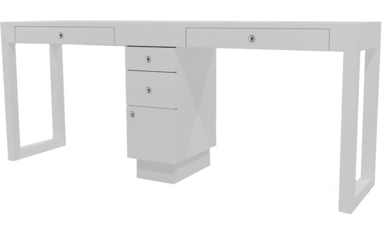 Linea Double Nail Table 2 Drawer Michele Pelafas