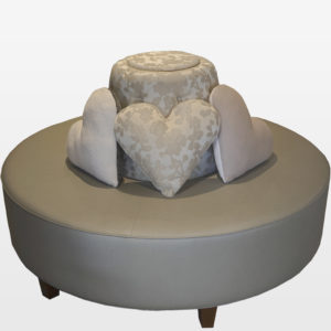 luxury banquette with heart shaped pillows