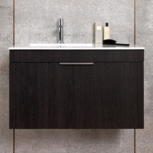 black wall mounted luxury sink vanity