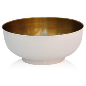 Antique Brass and White Pedicure Bowl by Michele Pelafas