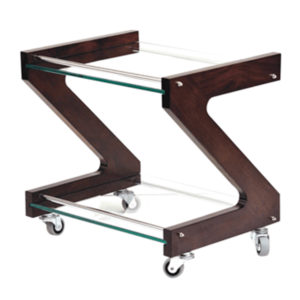 Wood + Glass Pedi Trolley