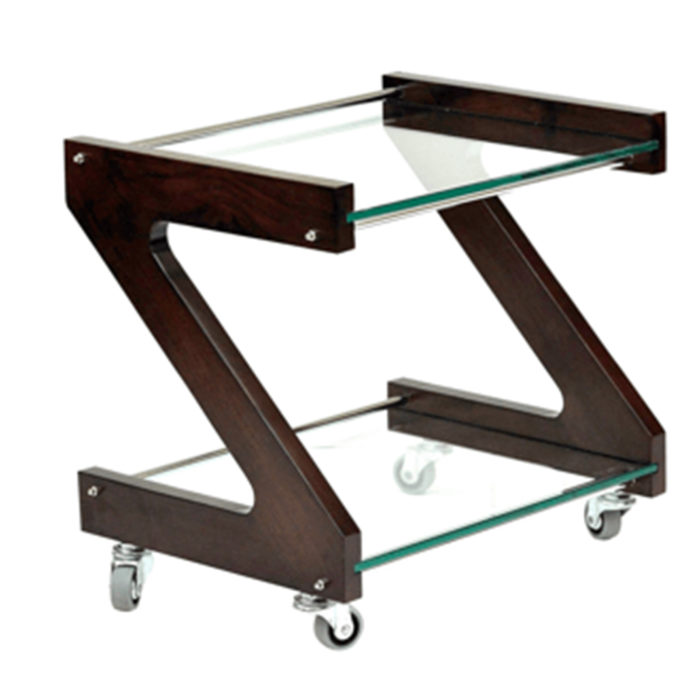Wood + Glass Pedi Trolley