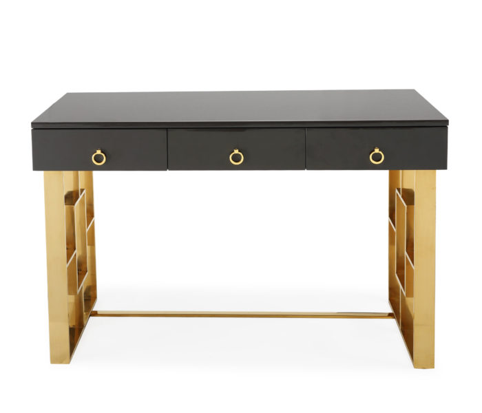 AUDREY GREY LACQUER DESK - Image 4