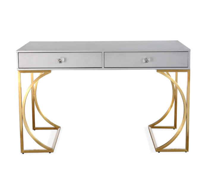 LEXIE TWO DRAWER LACQUER DESK - Image 3