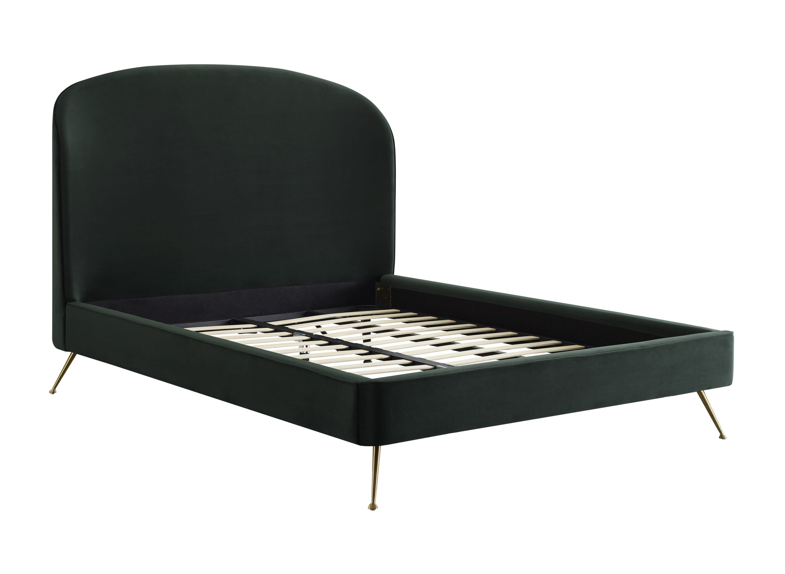 VIVI FOREST GREEN VELVET BED IN QUEEN - Image 5