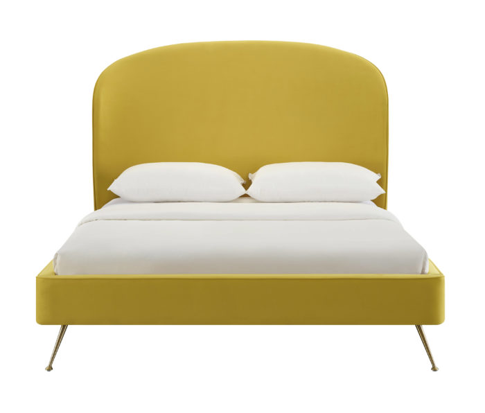 VIVI BURNT GOLD VELVET BED IN QUEEN - Image 4