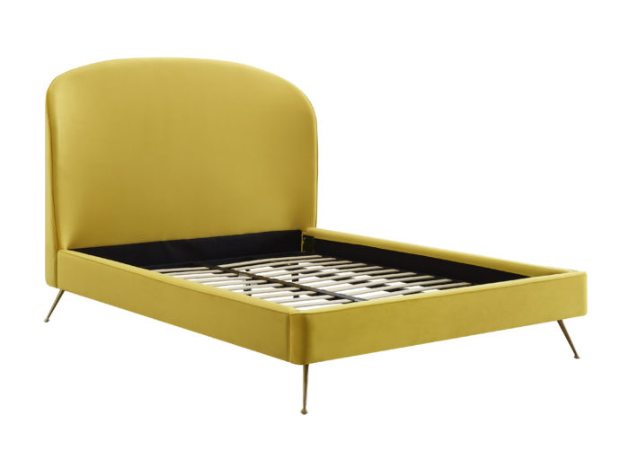 VIVI BURNT GOLD VELVET BED IN QUEEN - Image 5
